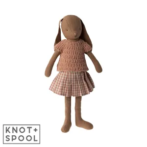2024 Maileg Chocolate Brown Bunny with Knitted Shirt & Skirt | Size 3