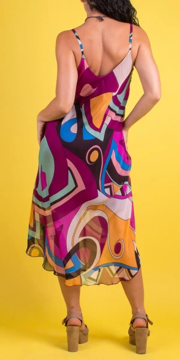 Abstract Miele Midi Dress