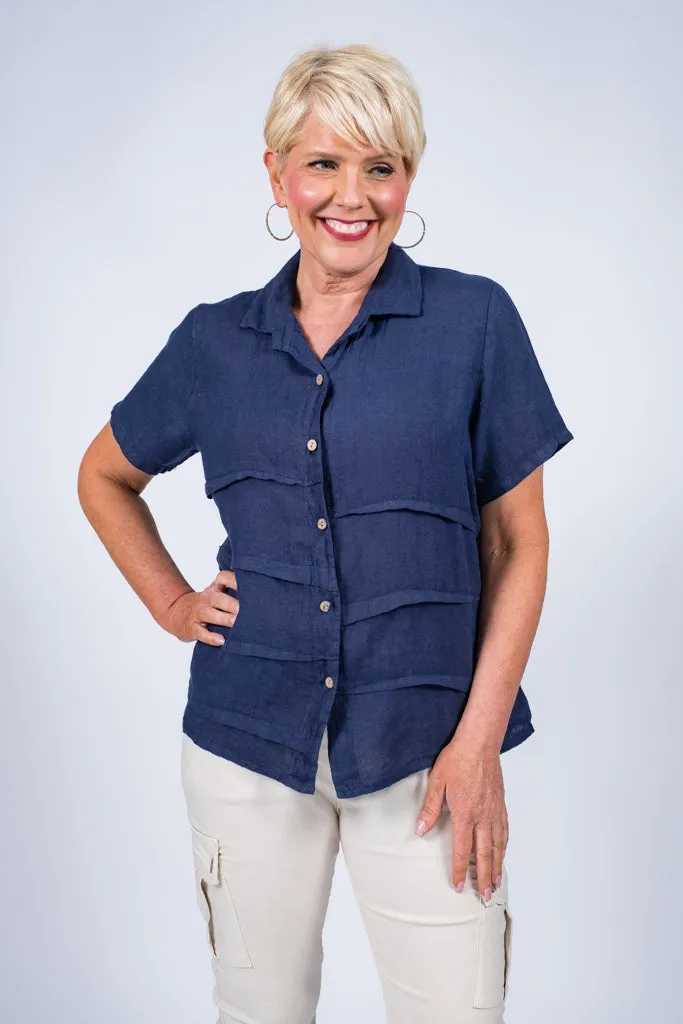 Alorah Darted Button Down Shirt (BSS186)