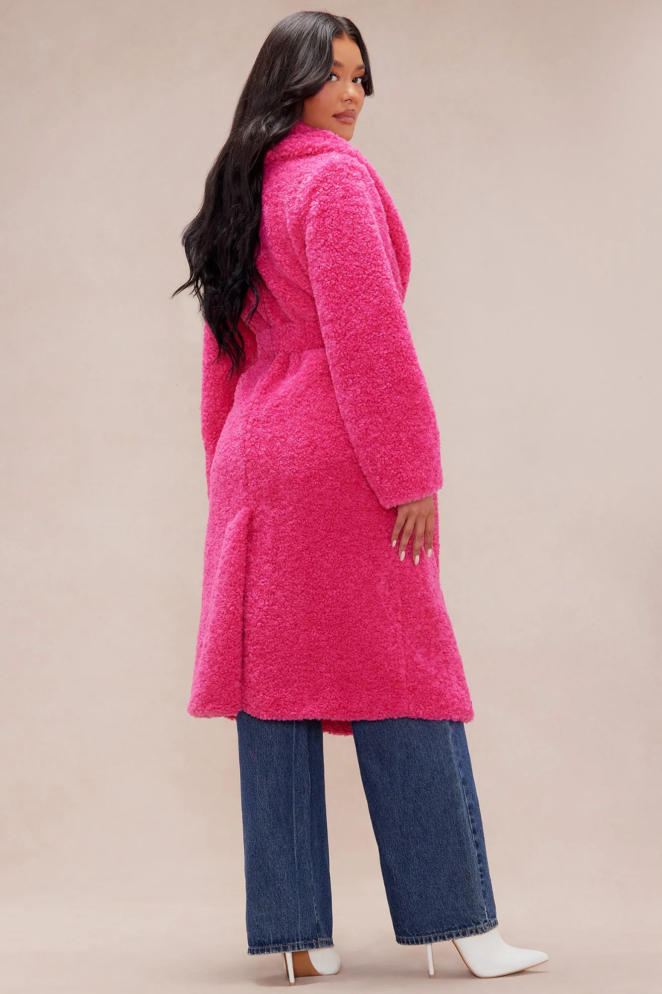 Alyssa Faux Fur Coat - Hot Pink