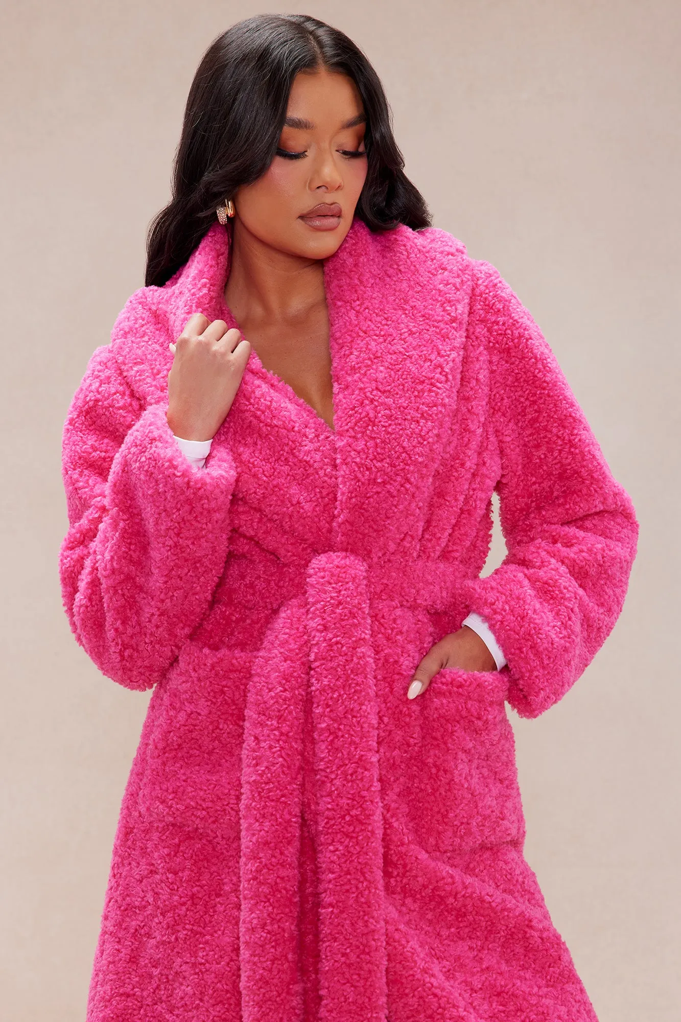 Alyssa Faux Fur Coat - Hot Pink