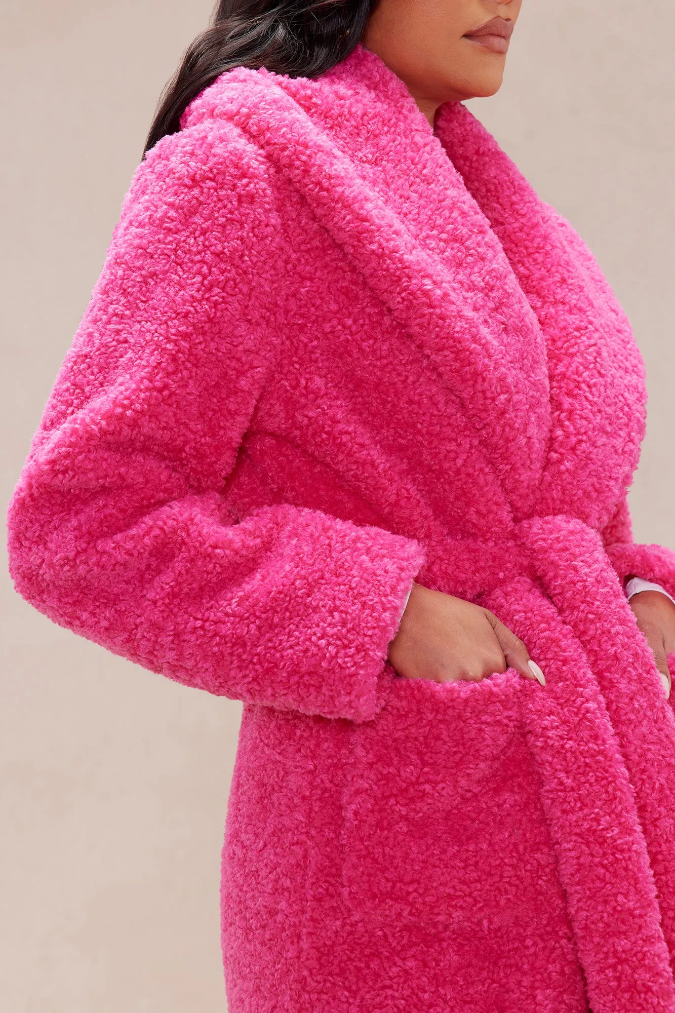Alyssa Faux Fur Coat - Hot Pink