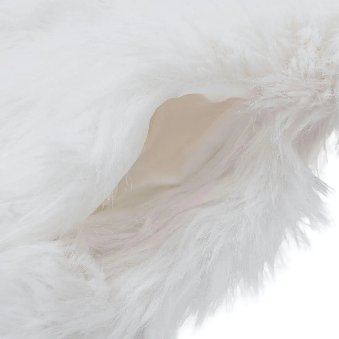 Amazhiyu Women's Faux Fur Cropped Coat Pockets Long Sleeve Open Front Winter Jacket