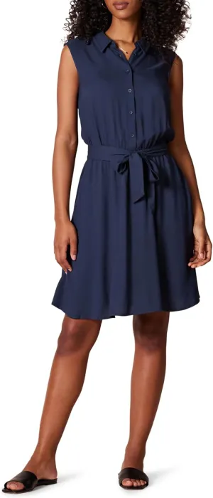 Amazon Essentials Women's Sleeveless Relaxed-Fit Woven Shirt Dress