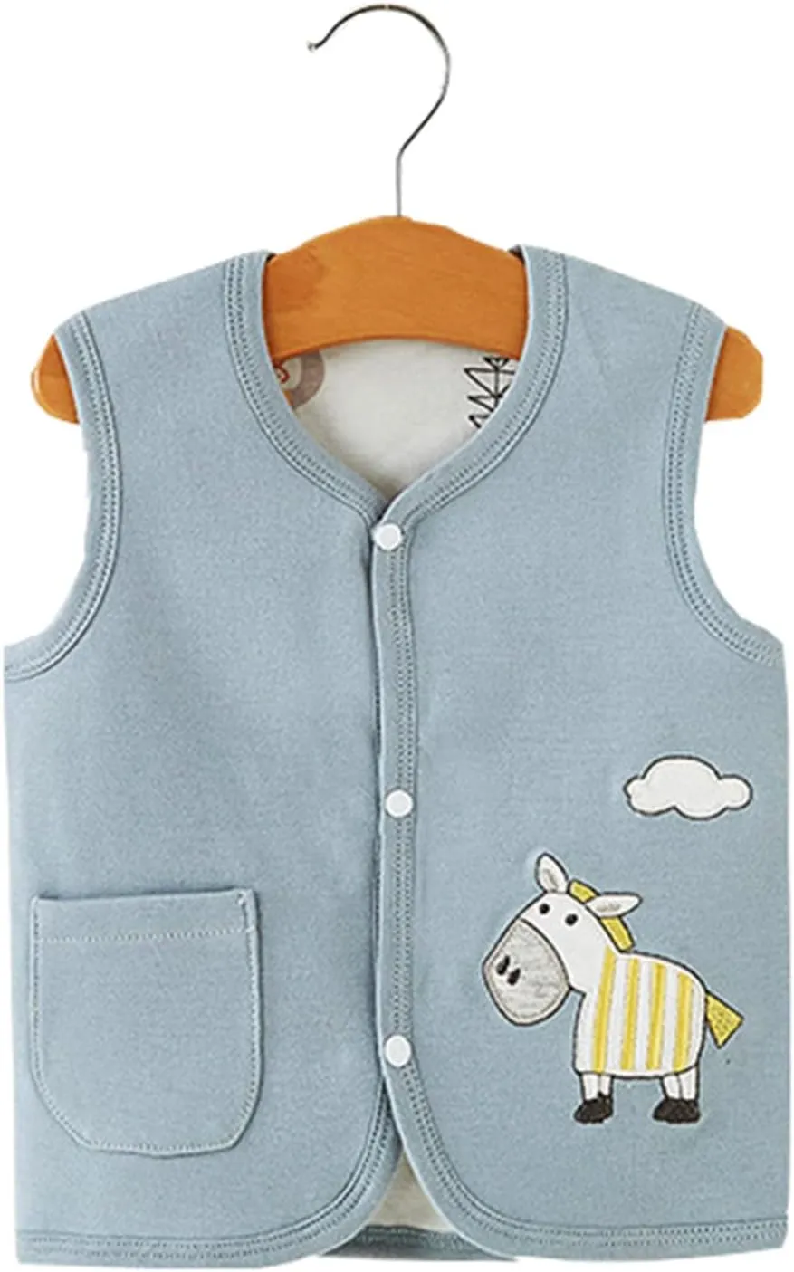 Baby Boys Girls Cotton Warm Vests Winter Sleeveless Cute Elephant Cartoon Coat Unisex Infant Padded Jacket Outwear