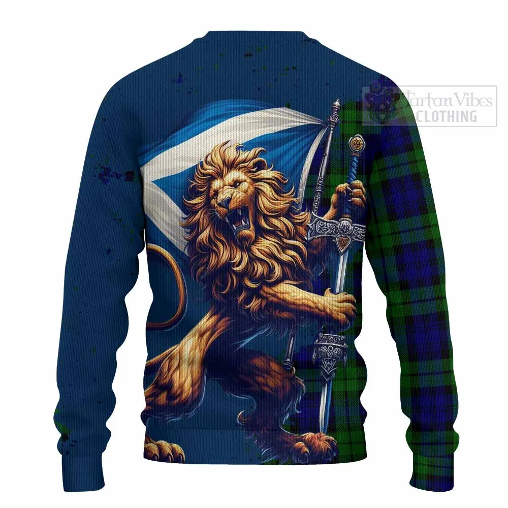 Bannatyne Tartan Family Crest Knitted Sweater with Scottish Majestic Lion
