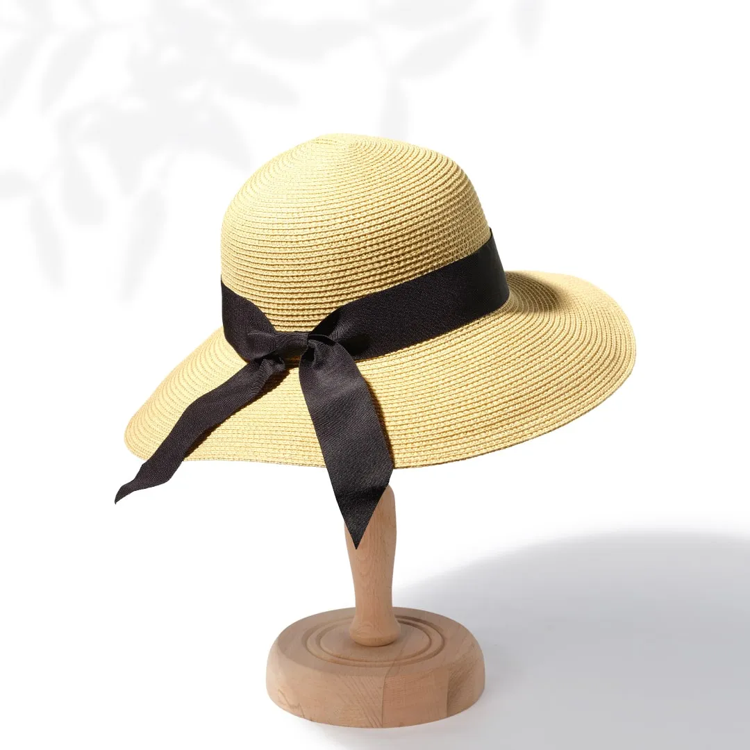 Beach Hats for Women - Panama Straw Sun Hat with Heart Shape Glasses - Summer Fedora Roll Up Packable Travel Hat UV Protection UPF 50  (Sand) - FUNCREDIBLE