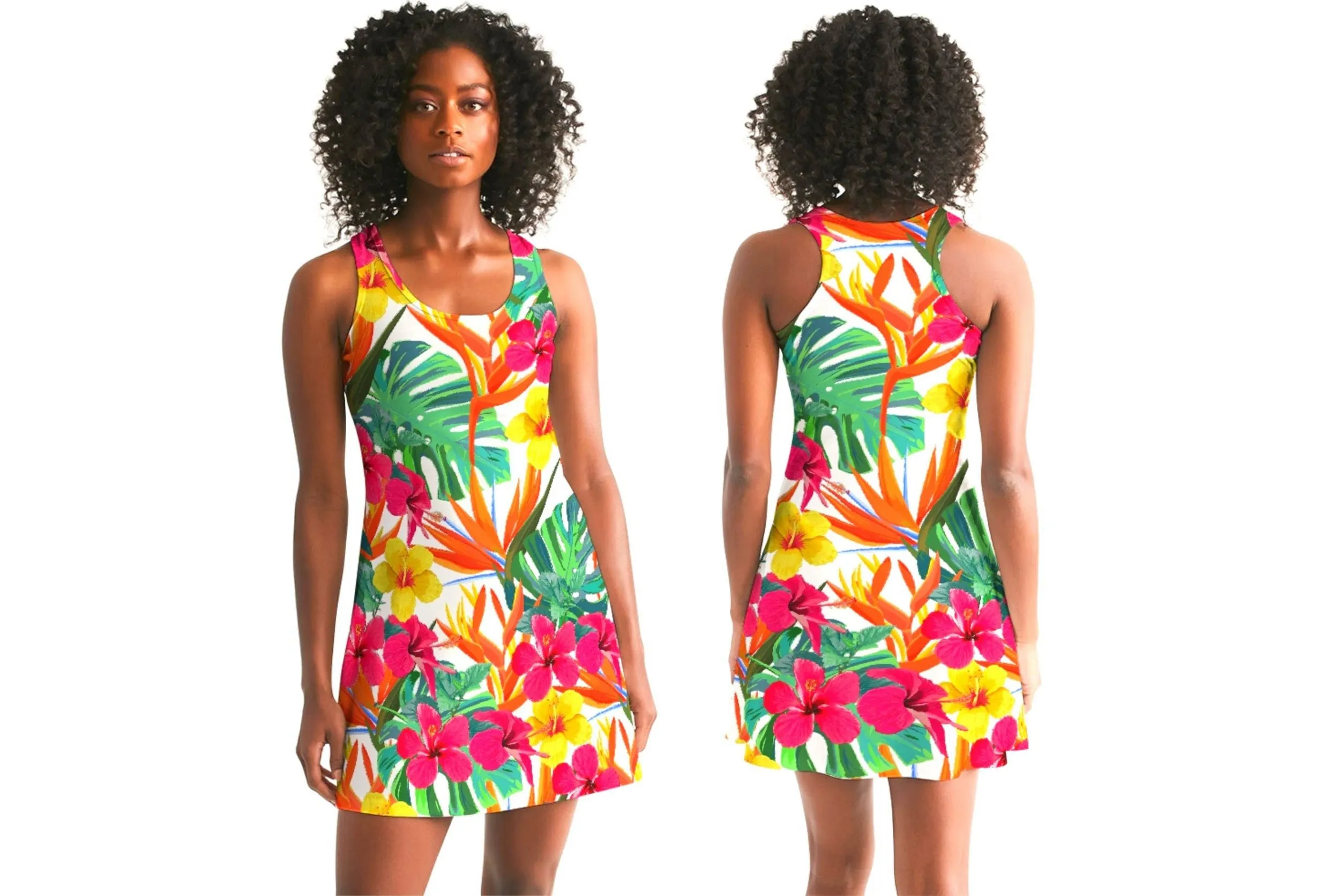 Bird of Paradise Floral Racerback Dress