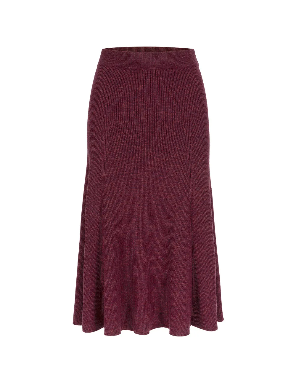 BORA AKSU Two-Tone A-Line Knee-length Knit Wool Skirt
