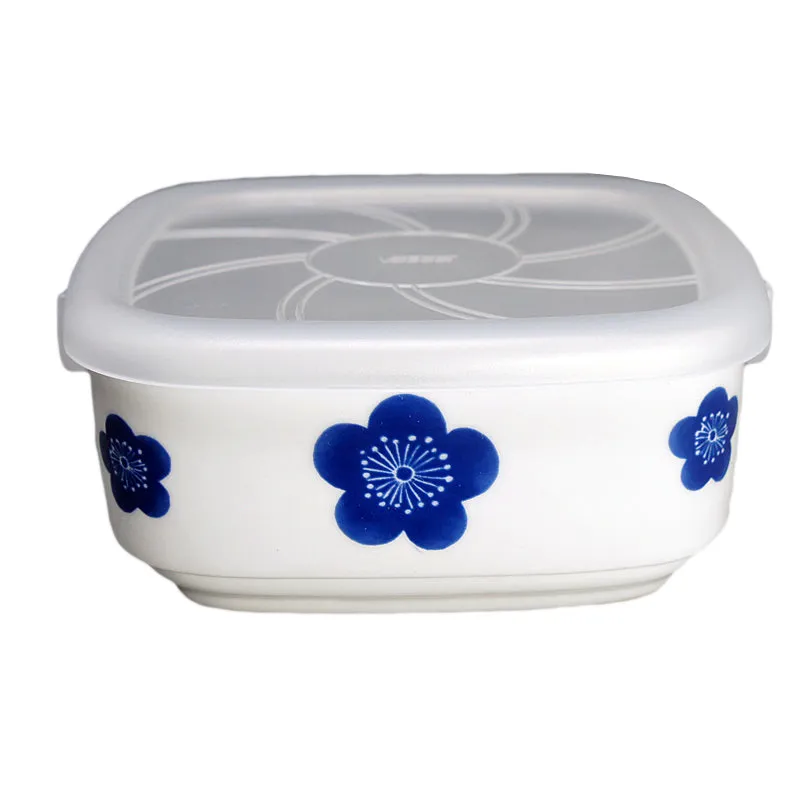 Bowl with Lid Kaku Ume Blue