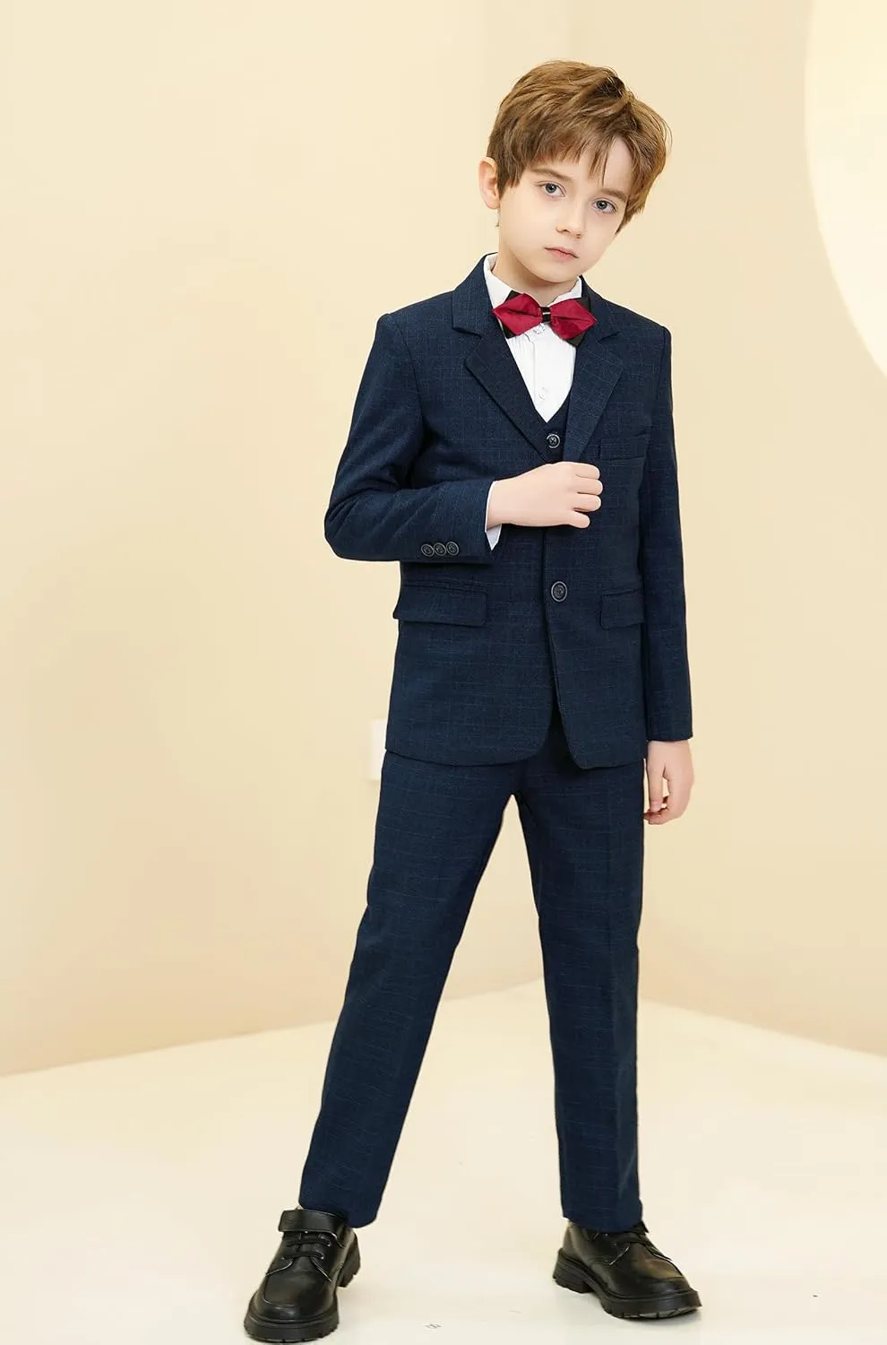 Boys Suits 3 Piece Slim Fit Suit Set Dresswear Ring Bearer Outfit for Boy