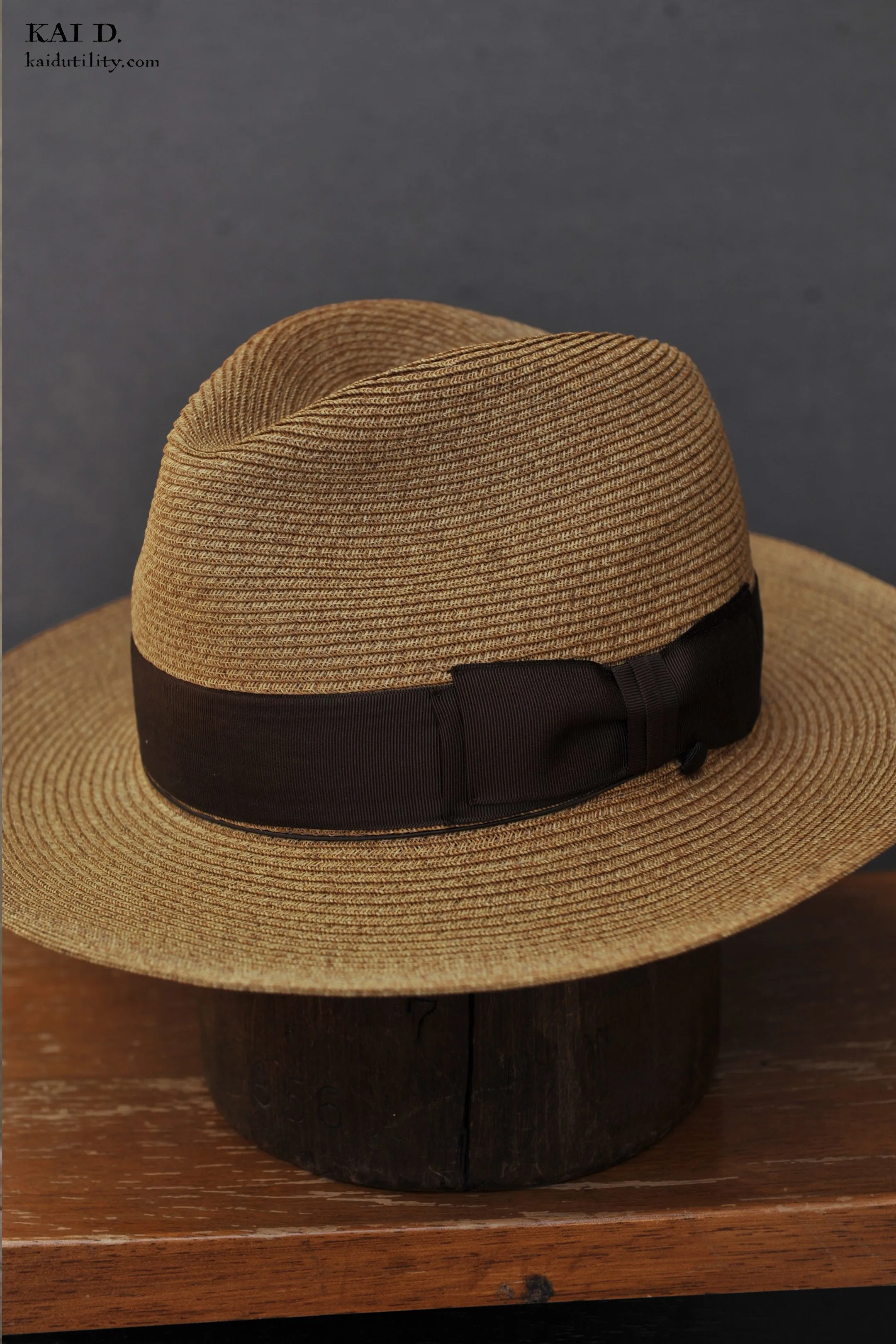 Braided Straw Hat - Vintage Brown - 36, 40