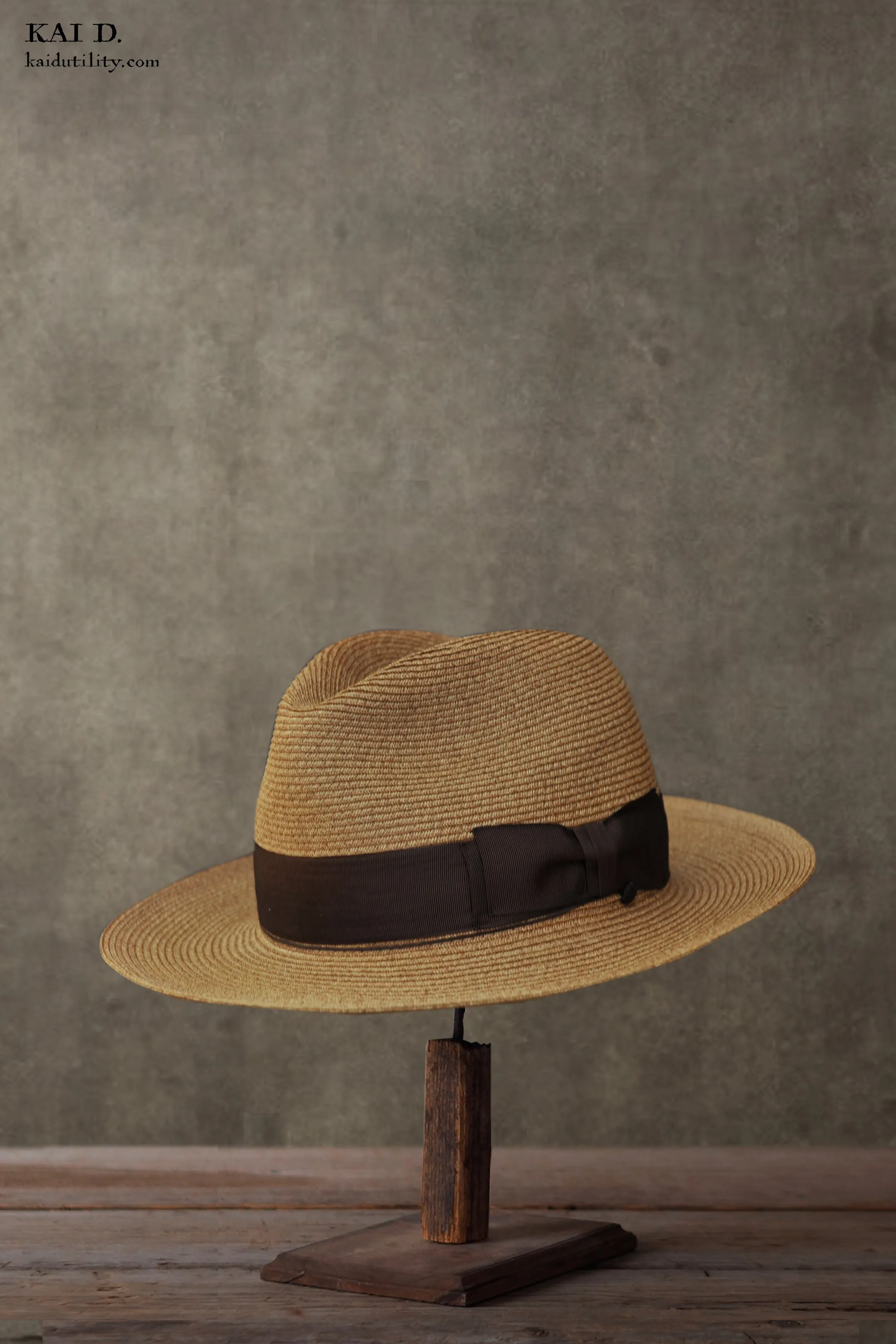 Braided Straw Hat - Vintage Brown - 36, 40