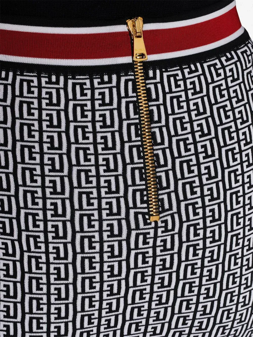 Buttoned Monogram Knit Skirt