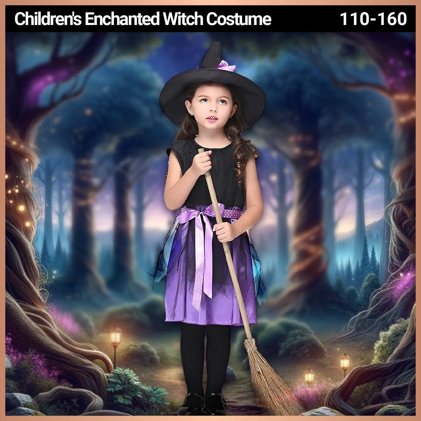 Children's Enchanted Witch Costume - Magical Halloween Dress for Kids