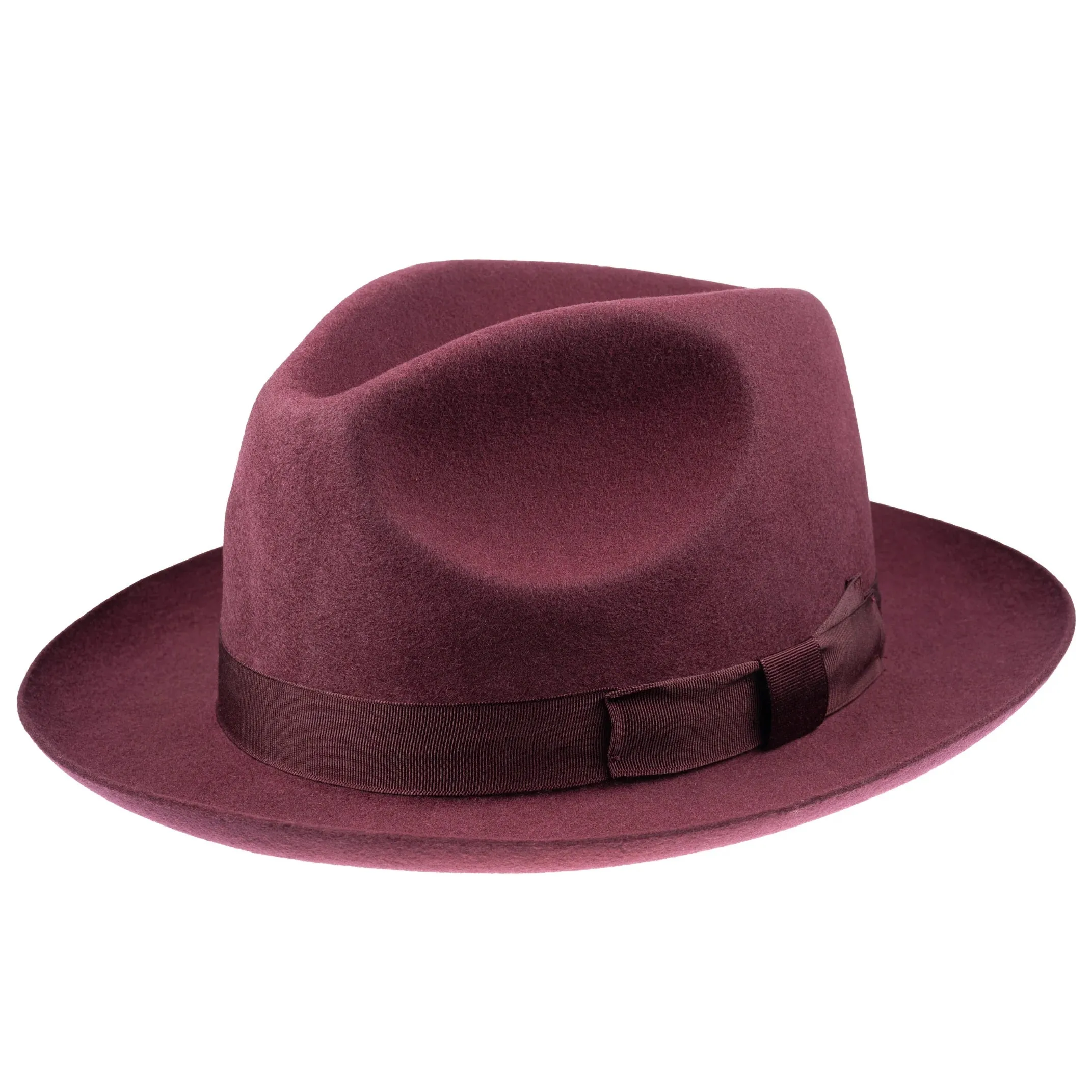 CHRISTYS' Chepstow Wool Felt Fedora Hat - Maroon