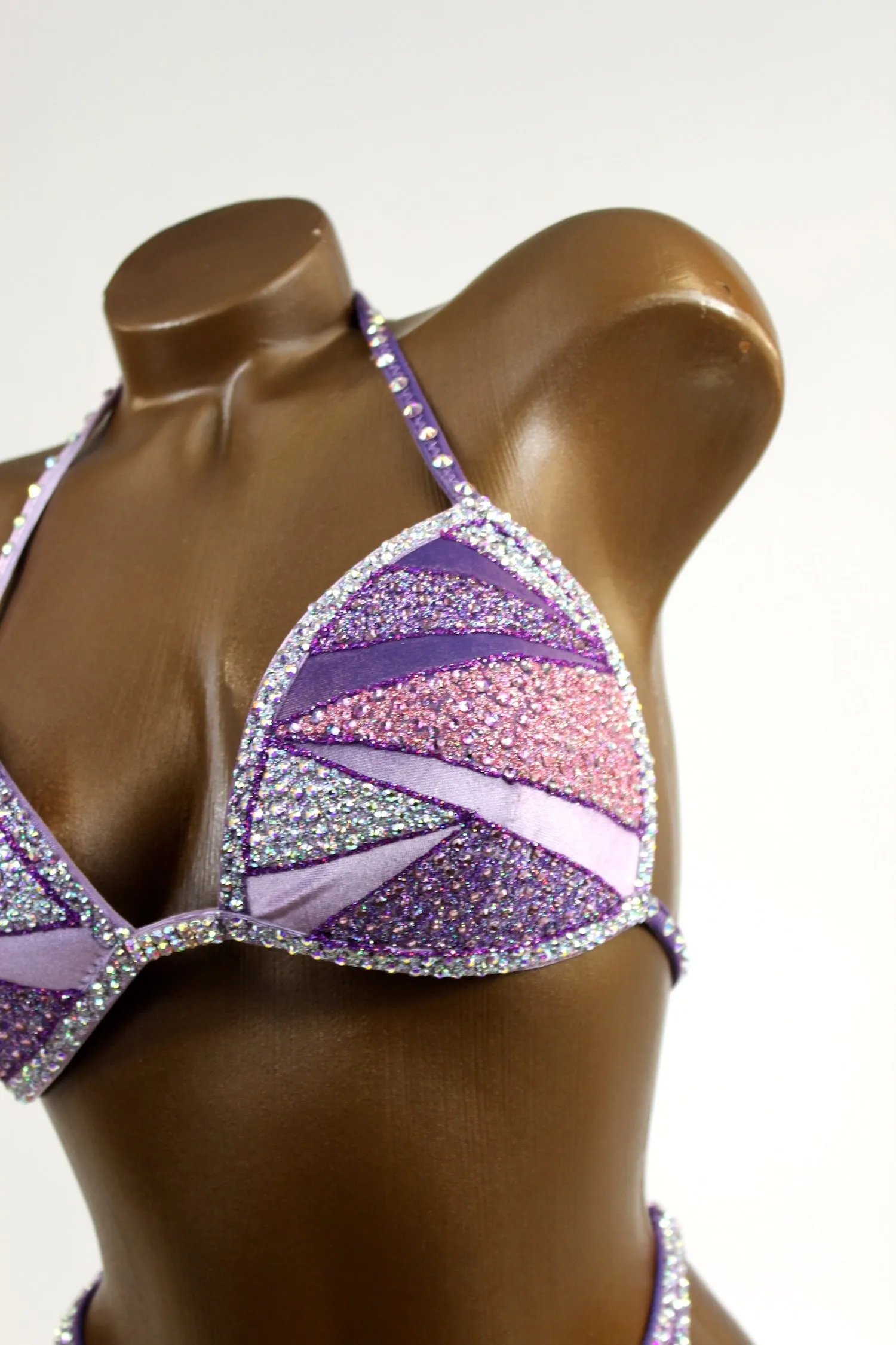 Crystal Lilac Geo Figure Competition Suit