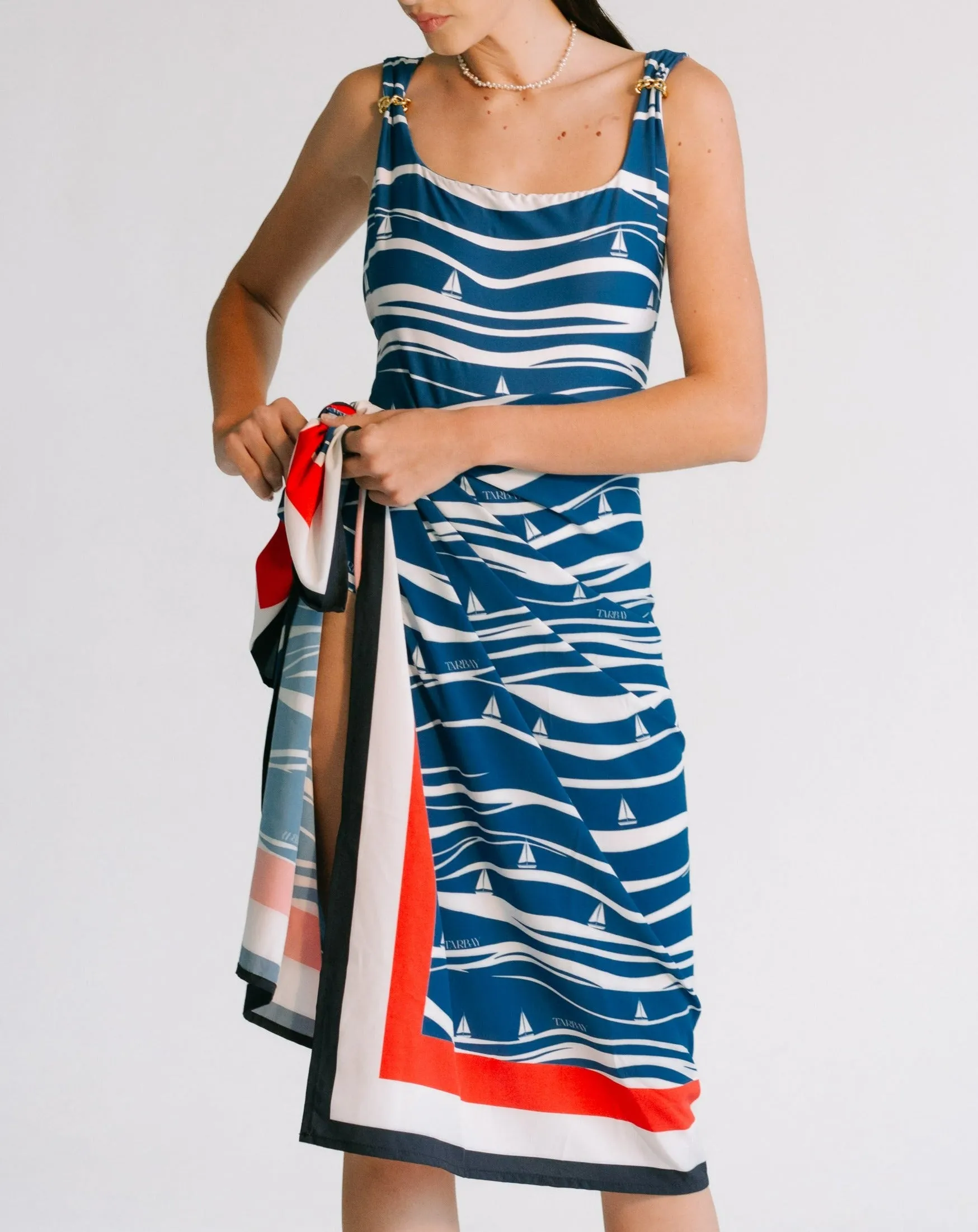 Dakotta Reversible Print Swimsuit - Lines & Sailor