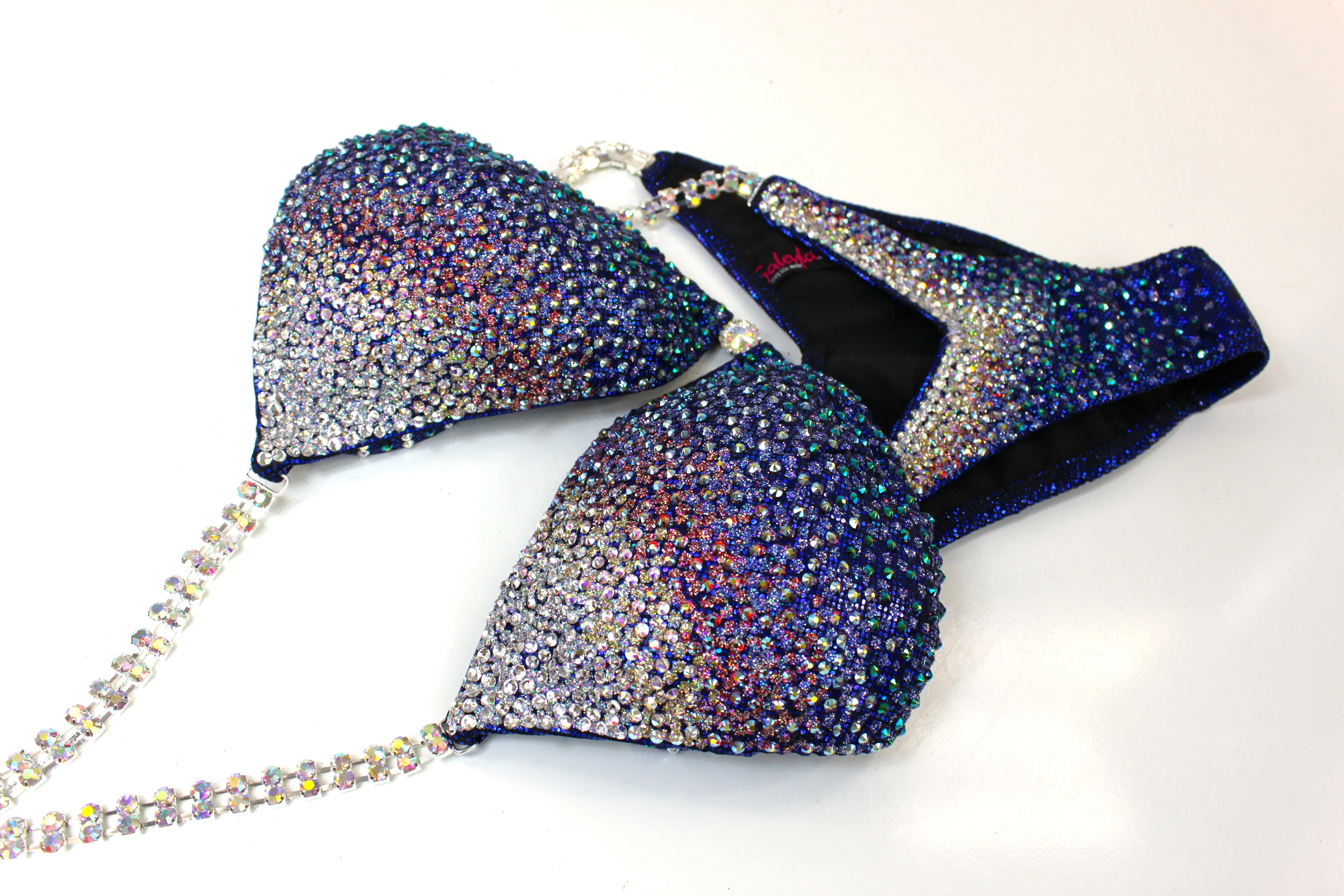 Dark Blue Ombre Figure Competition Suit