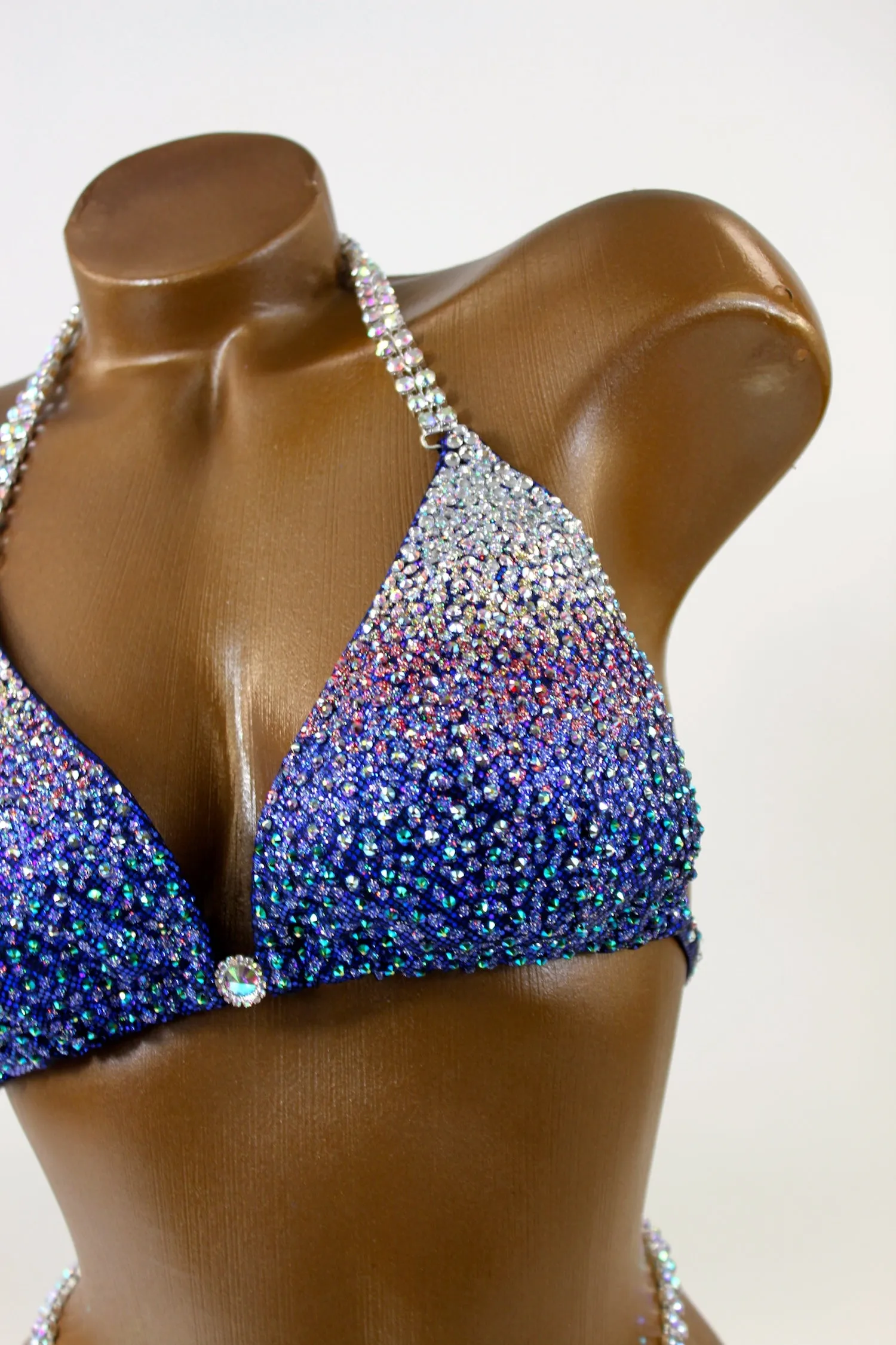 Dark Blue Ombre Figure Competition Suit