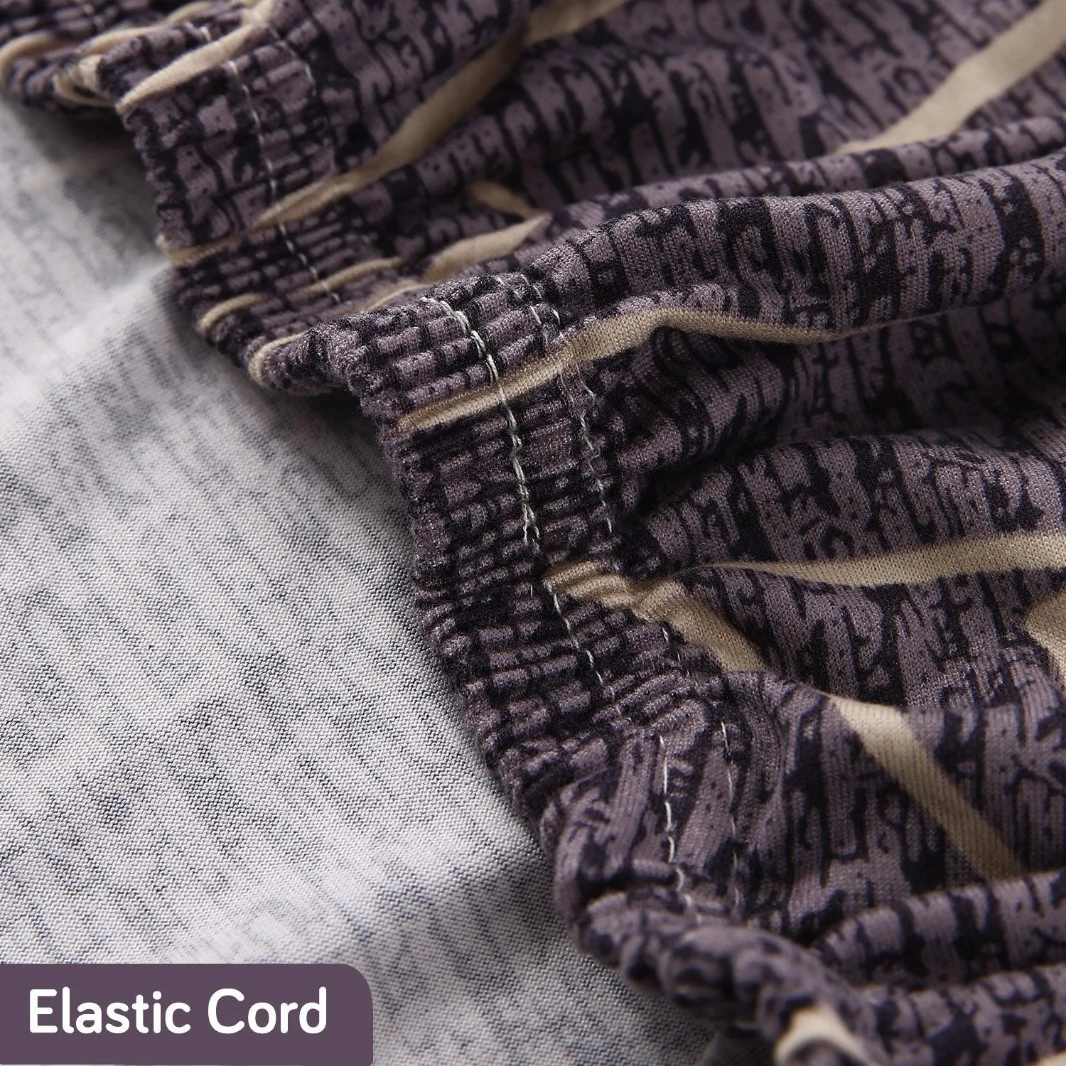 Dark Coffee Twigs Printed Elastic Sofa Cover