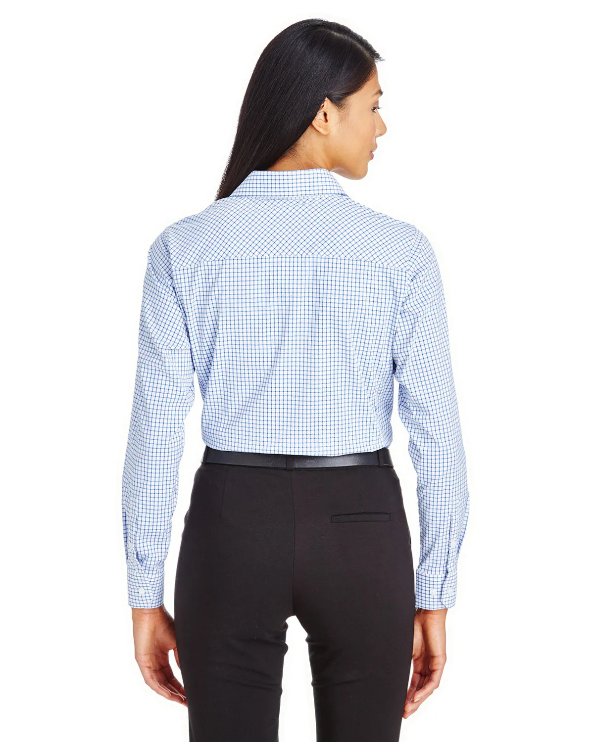 Devon & Jones CrownLux Performance™ Ladies' Micro Windowpane Shirt