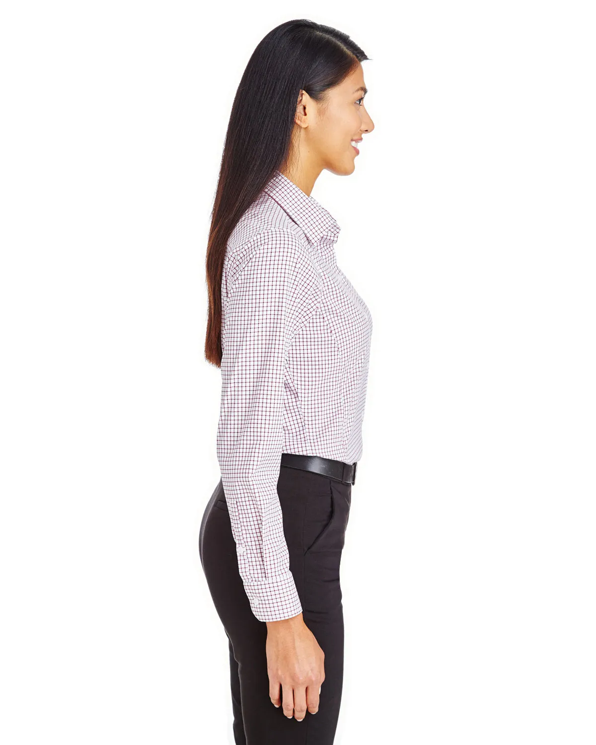 Devon & Jones CrownLux Performance™ Ladies' Micro Windowpane Shirt
