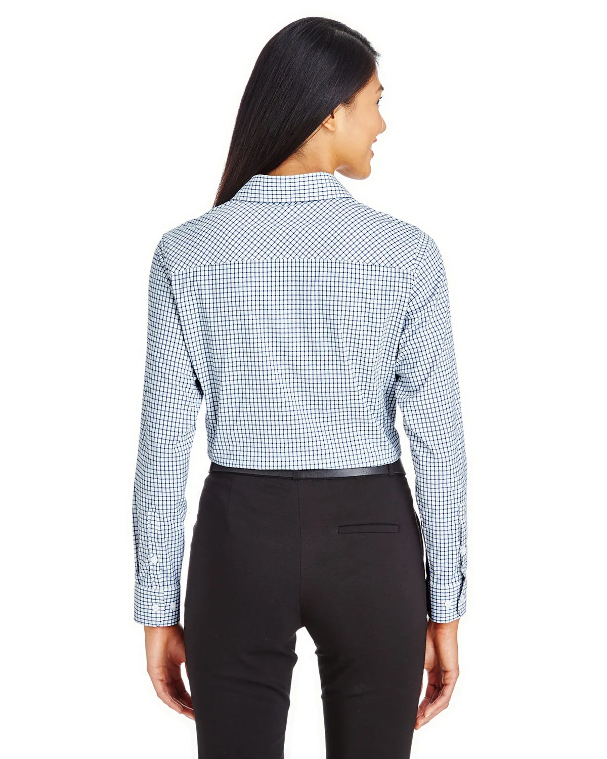 Devon & Jones CrownLux Performance™ Ladies' Micro Windowpane Shirt