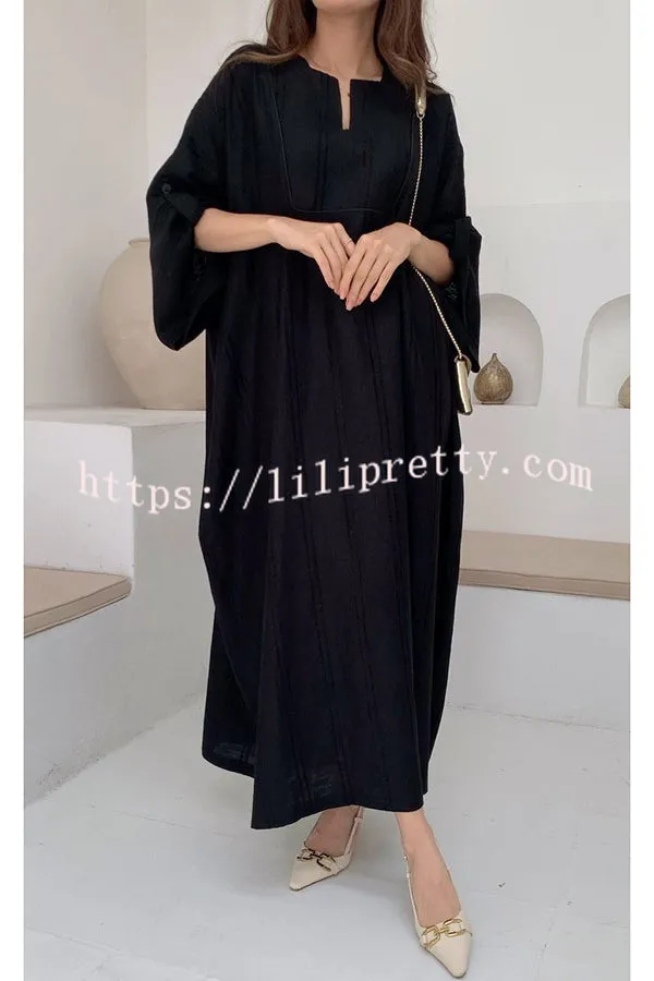 Dignified and Elegant Unique Print Wide Half Sleeve Loose Robe Maxi Dress