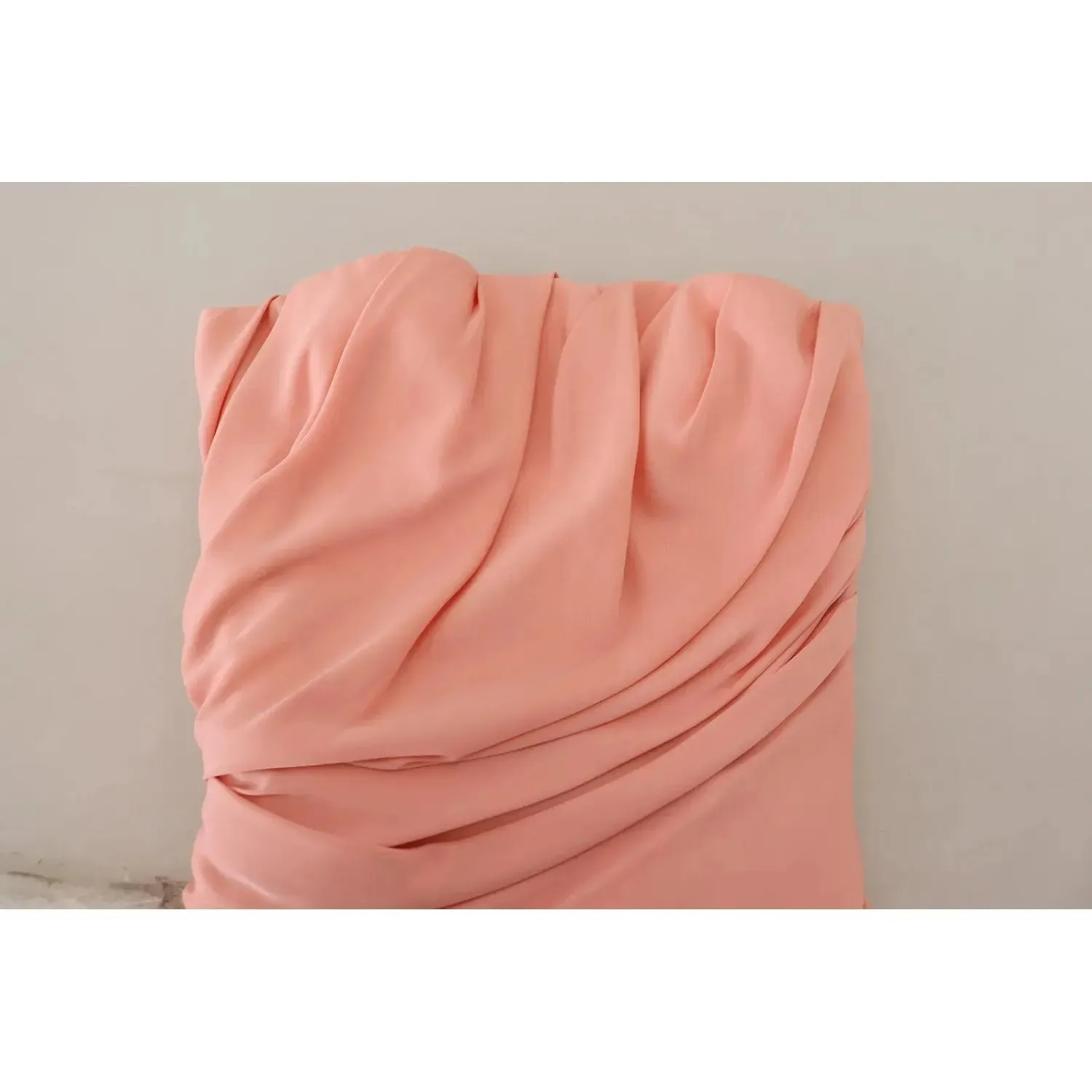 Dolce & Gabbana Pink Silk Stretch Strapless Sheath Midi Dress