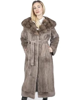 Dressing Gown Coat mink Hooded