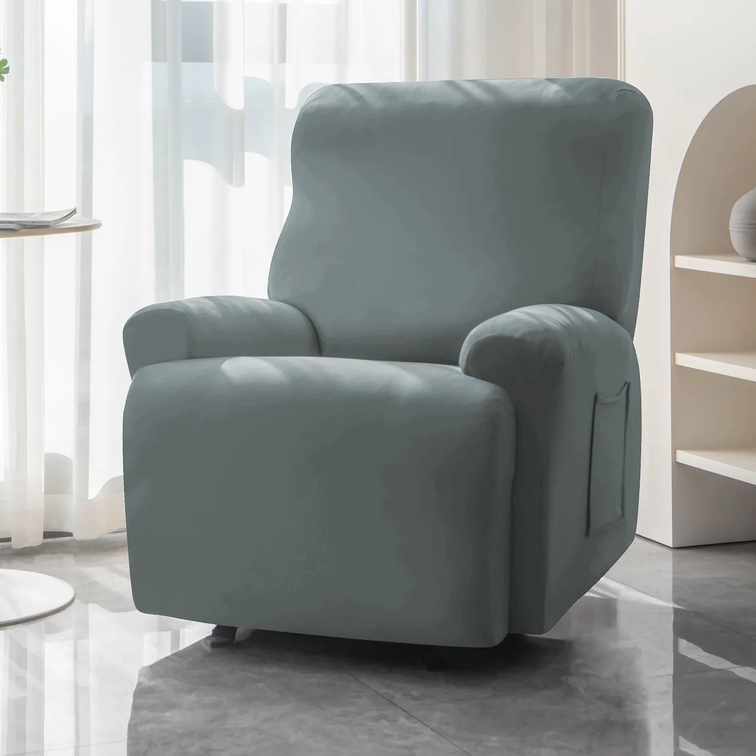Elastic Stretchable Recliner Sofa Cover, Smokey Grey