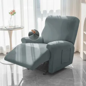 Elastic Stretchable Recliner Sofa Cover, Smokey Grey