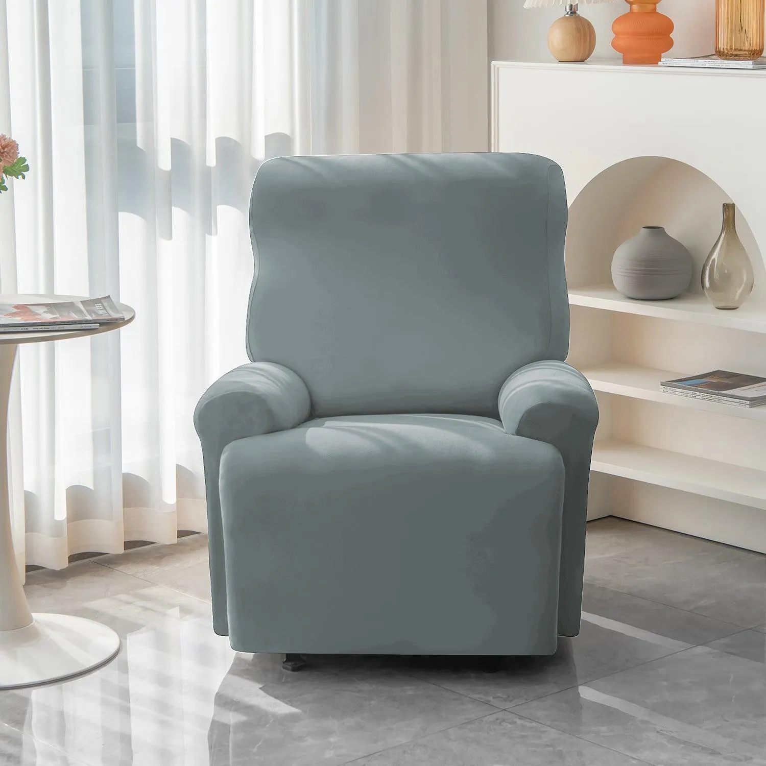 Elastic Stretchable Recliner Sofa Cover, Smokey Grey