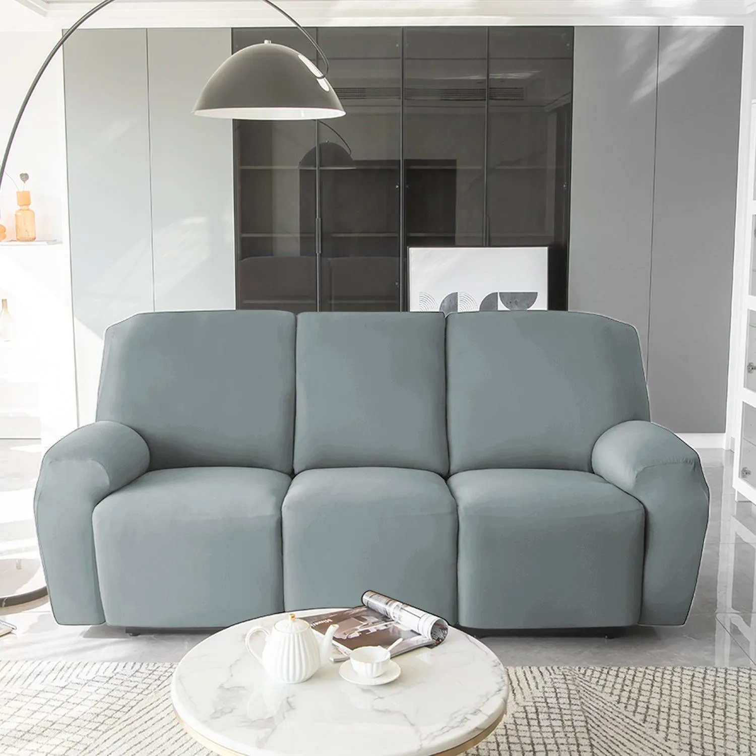 Elastic Stretchable Recliner Sofa Cover, Smokey Grey