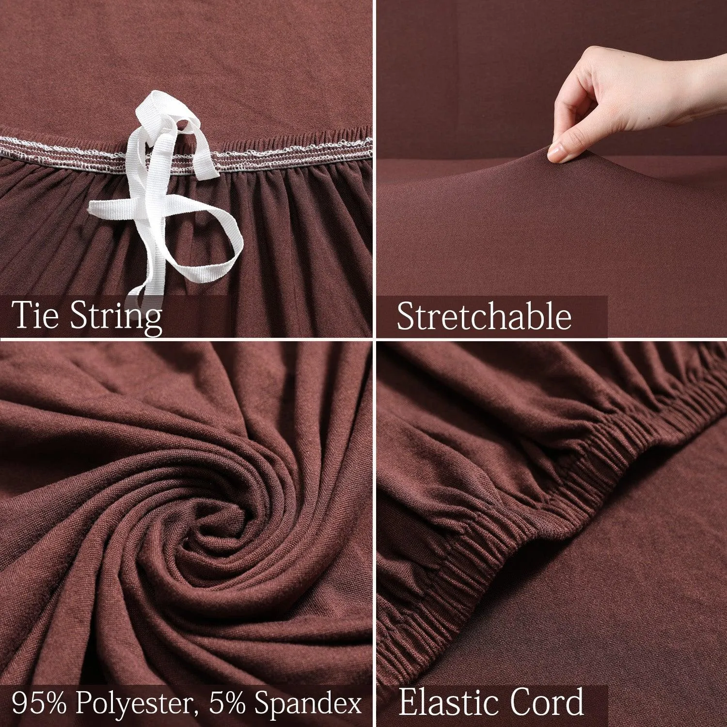 Elastic Stretchable Sofa Cover, Chocolate Brown