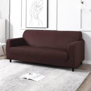 Elastic Stretchable Sofa Cover, Chocolate Brown