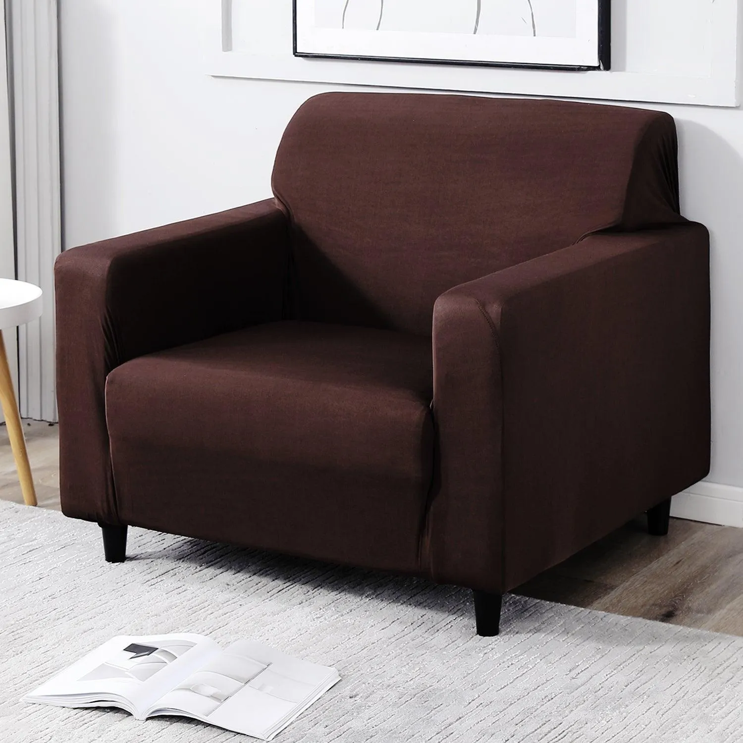 Elastic Stretchable Sofa Cover, Chocolate Brown