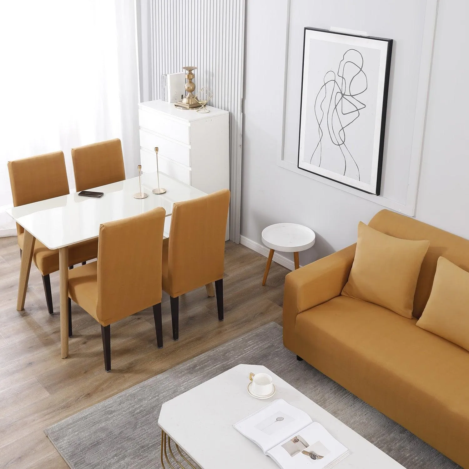 Elastic Stretchable Sofa Cover, Sand Brown