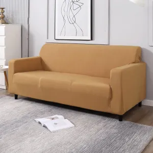 Elastic Stretchable Sofa Cover, Sand Brown