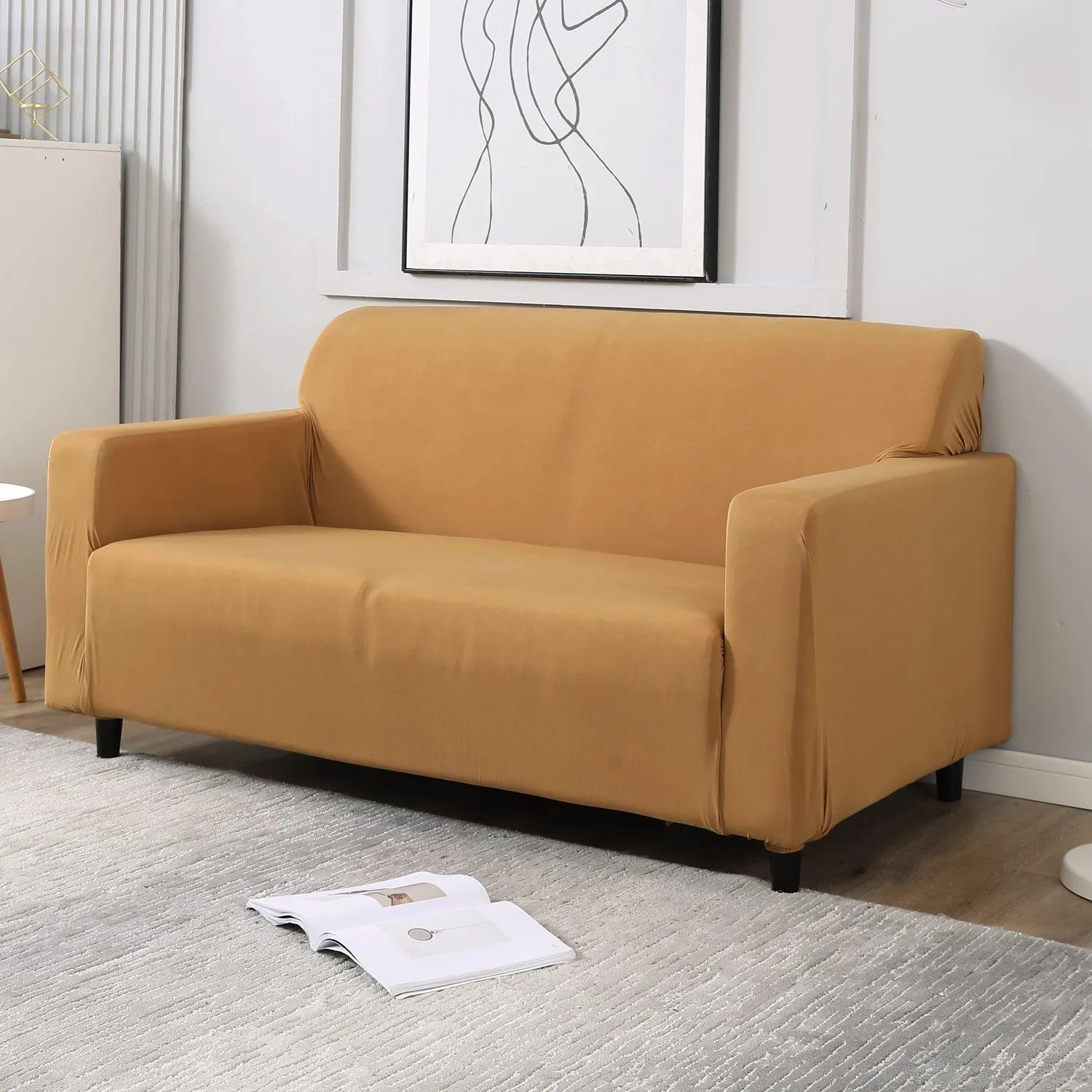 Elastic Stretchable Sofa Cover, Sand Brown