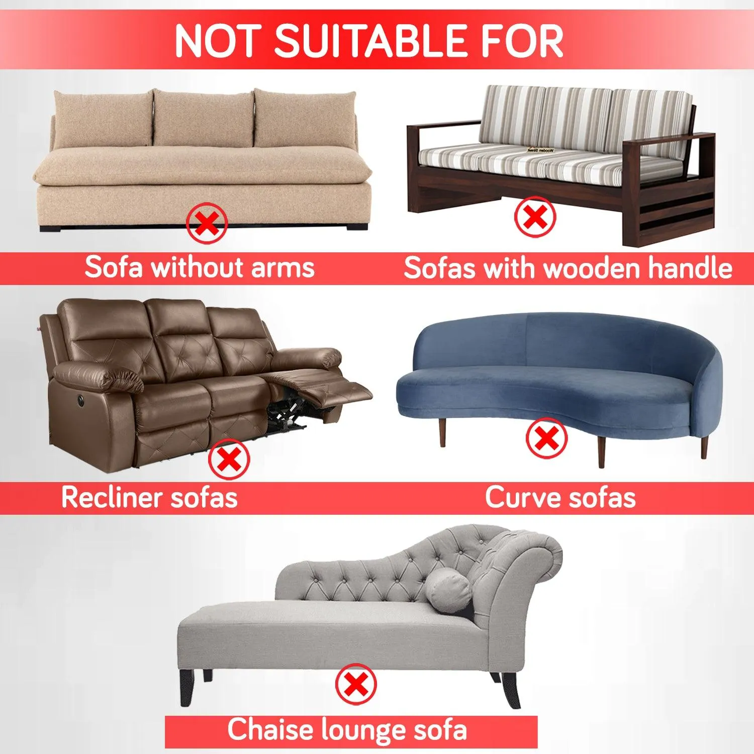 Elastic Stretchable Sofa Cover, Sand Brown