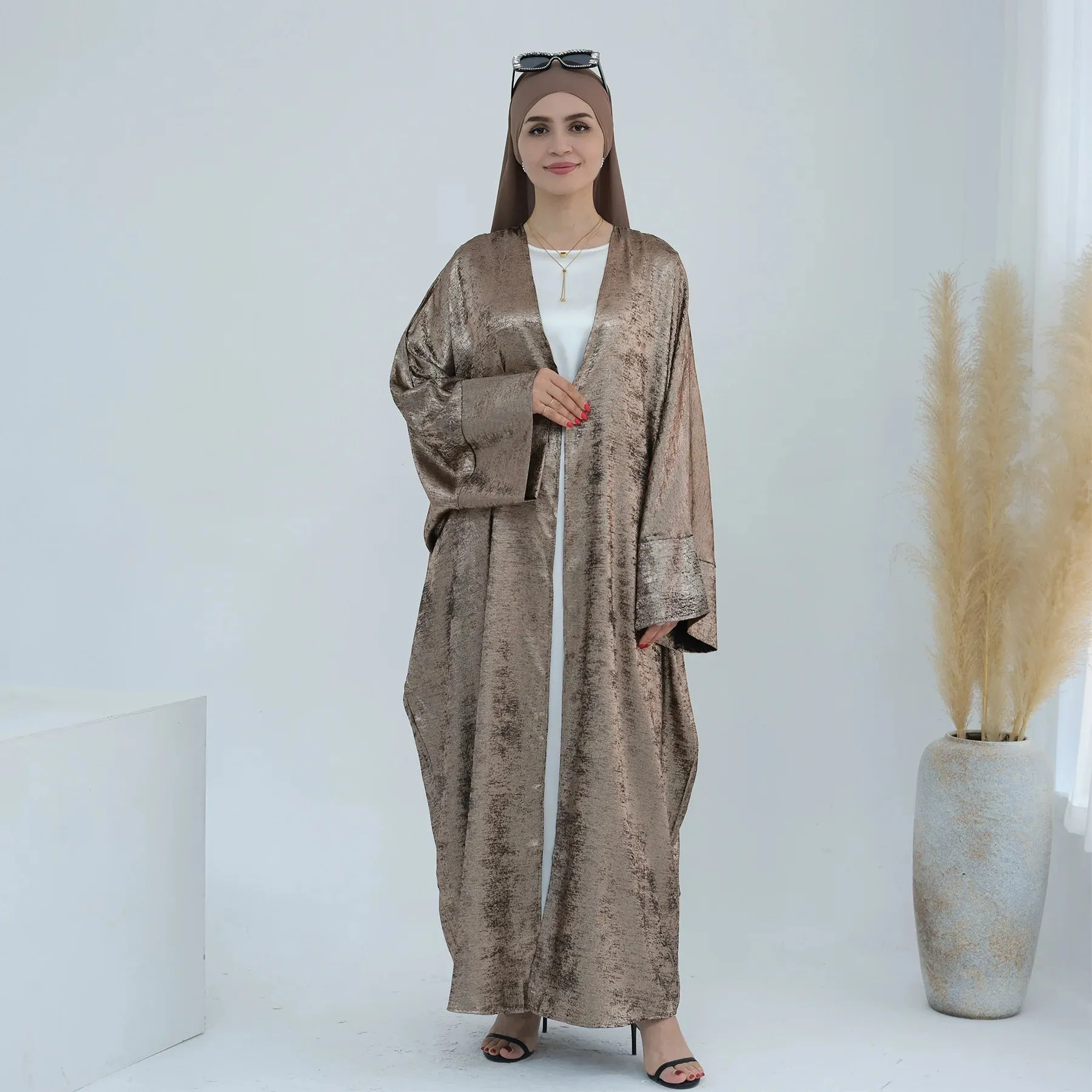 Elegant Robe Arabic Kimono Open Abaya