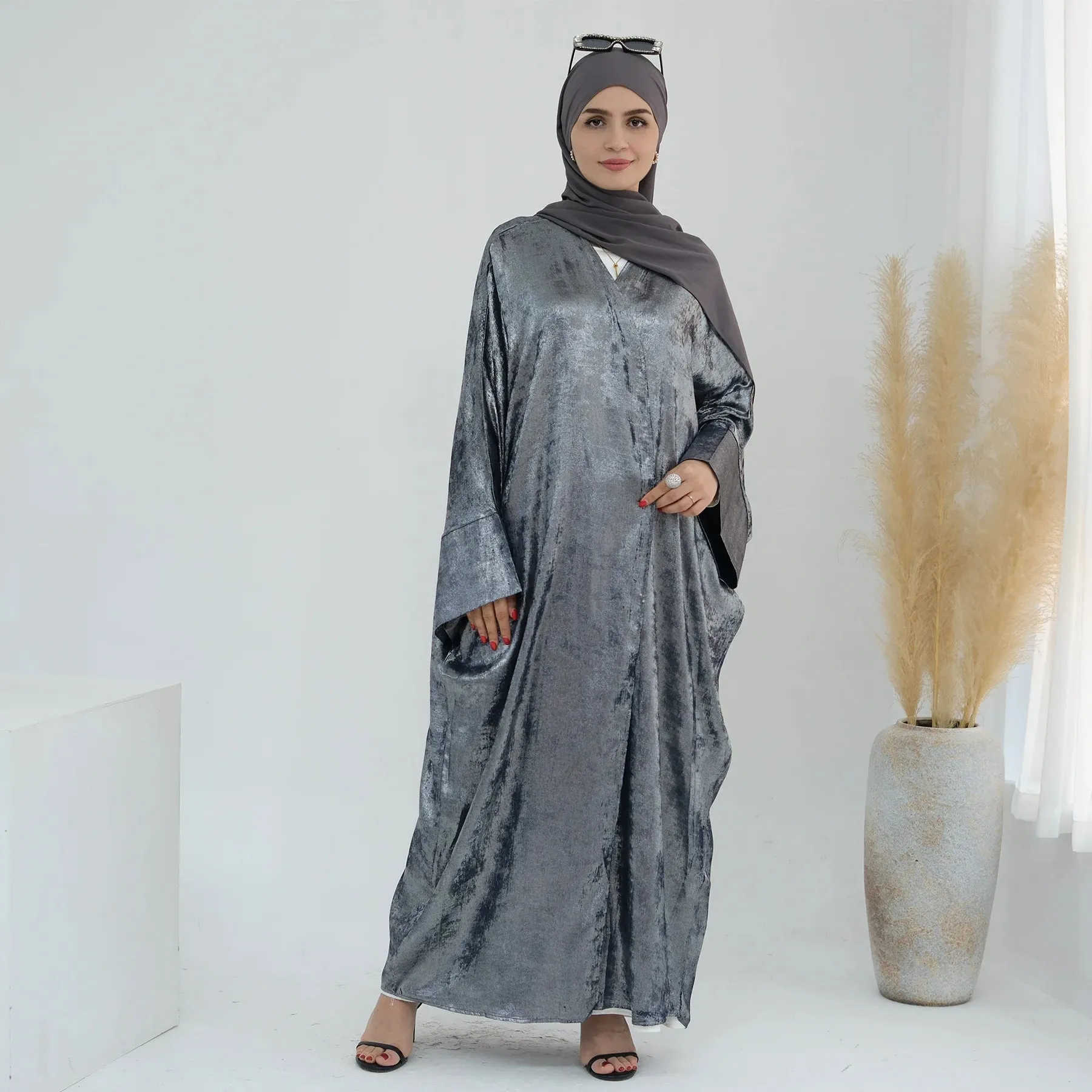 Elegant Robe Arabic Kimono Open Abaya