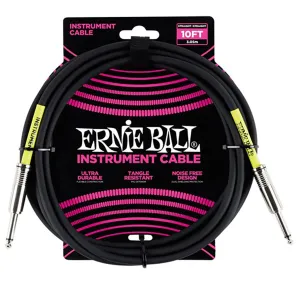 Ernie Ball E6048 - Instrument Cable 10" S/S - Black | Cables | P06048