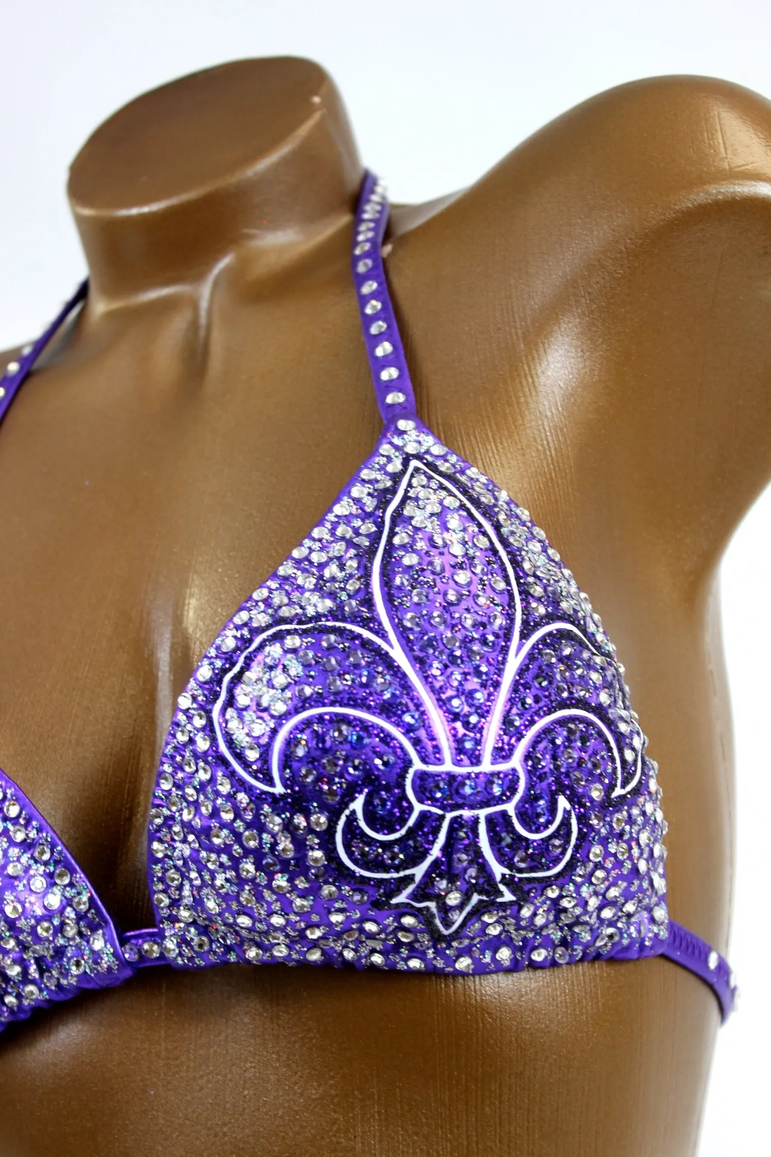Final Sale Sparkling Fleur de Lis Figure Competition Suit