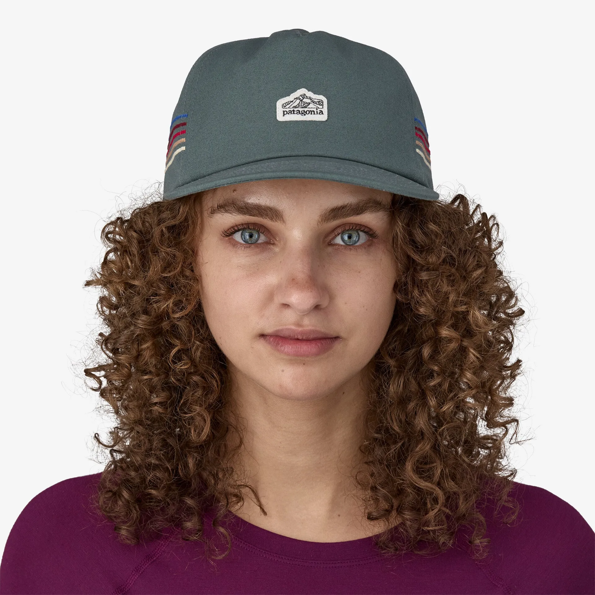 Funfarer Line Ridge Stripe Patagonia Logo Cap, Nouveau Green