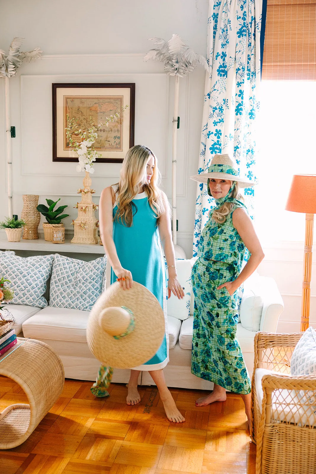 Geranium Sun Hat - Long Red Grosgrain Ribbon