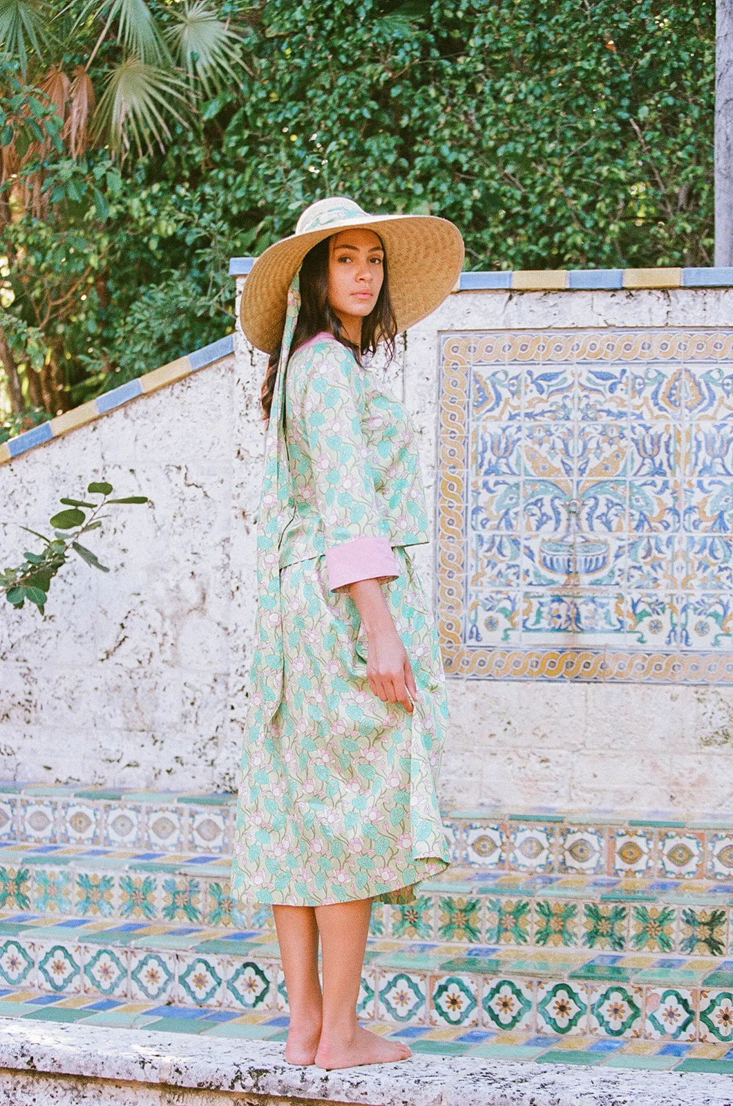 Geranium Sun Hat - Long Red Grosgrain Ribbon