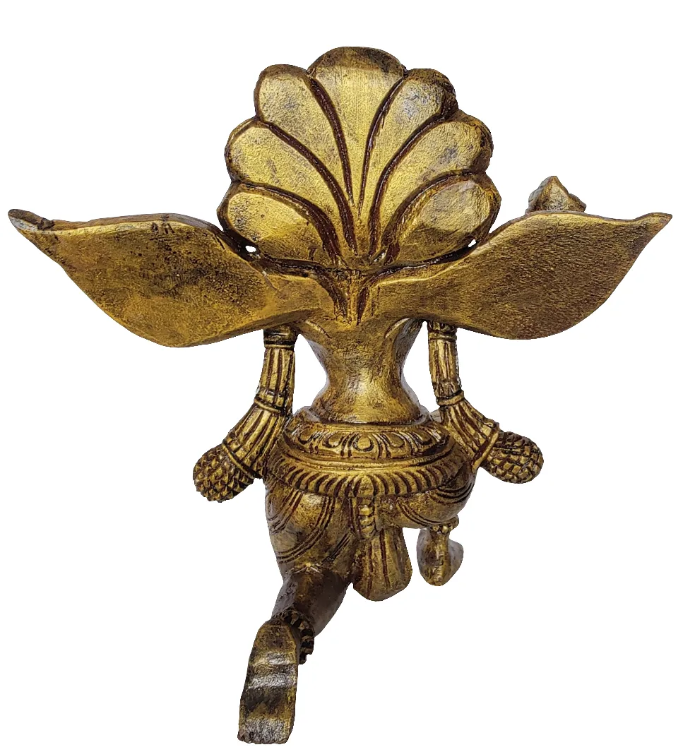 Home Decor Ornament. Handcrafted South Indian Wooden Angel Sculpture.